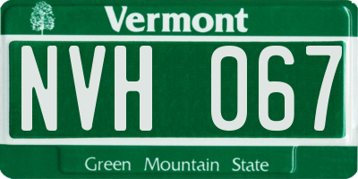 VT license plate NVH067