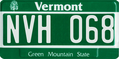 VT license plate NVH068