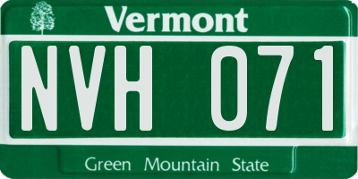 VT license plate NVH071