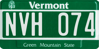 VT license plate NVH074