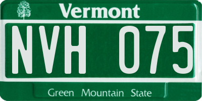 VT license plate NVH075