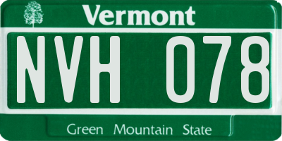 VT license plate NVH078