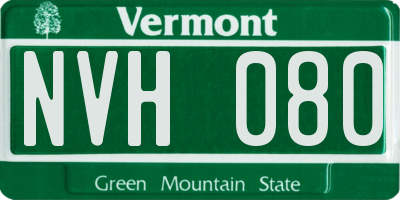 VT license plate NVH080