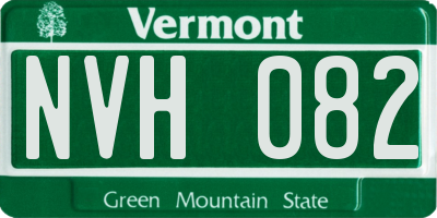VT license plate NVH082