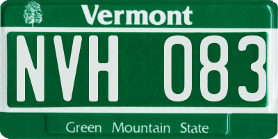 VT license plate NVH083