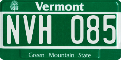 VT license plate NVH085