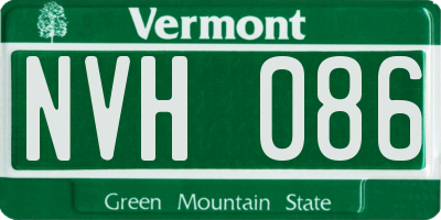 VT license plate NVH086