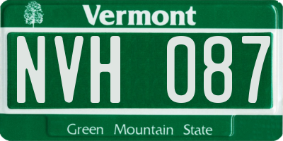 VT license plate NVH087