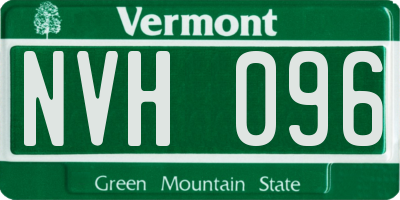 VT license plate NVH096