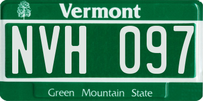 VT license plate NVH097