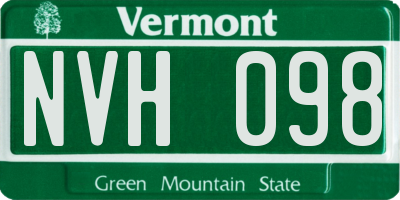 VT license plate NVH098