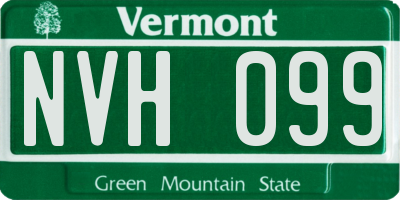 VT license plate NVH099