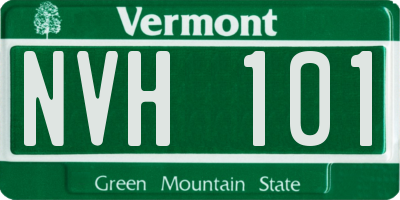 VT license plate NVH101