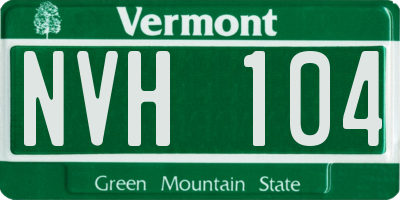VT license plate NVH104