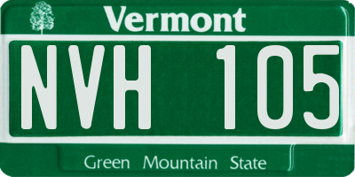 VT license plate NVH105