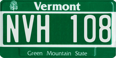 VT license plate NVH108