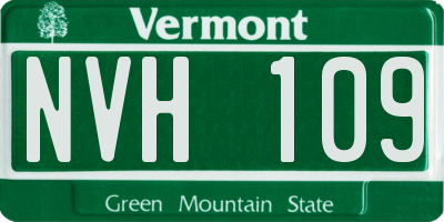 VT license plate NVH109