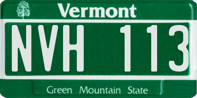 VT license plate NVH113