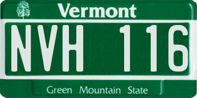 VT license plate NVH116