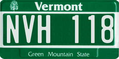VT license plate NVH118
