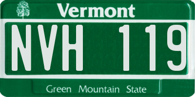 VT license plate NVH119