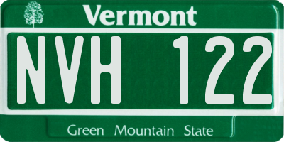 VT license plate NVH122