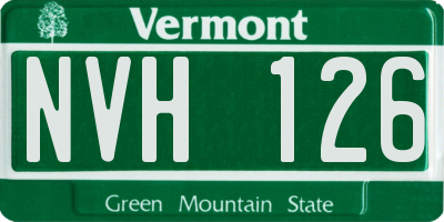 VT license plate NVH126