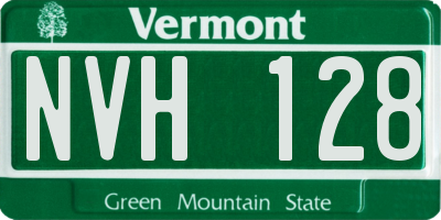 VT license plate NVH128