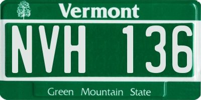VT license plate NVH136