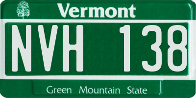 VT license plate NVH138