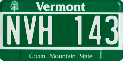 VT license plate NVH143