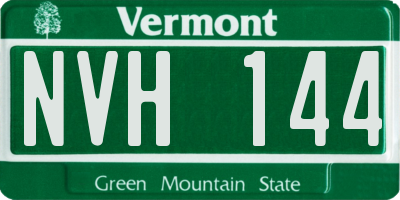 VT license plate NVH144