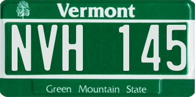 VT license plate NVH145
