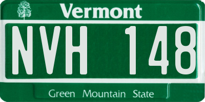 VT license plate NVH148