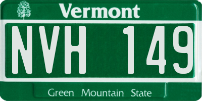 VT license plate NVH149