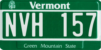 VT license plate NVH157