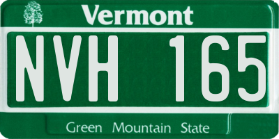 VT license plate NVH165