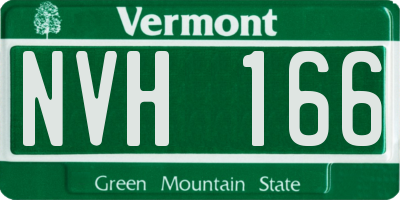 VT license plate NVH166