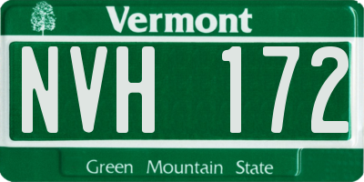 VT license plate NVH172