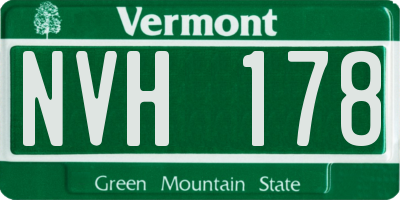 VT license plate NVH178