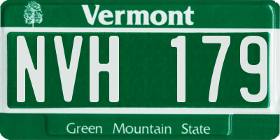 VT license plate NVH179