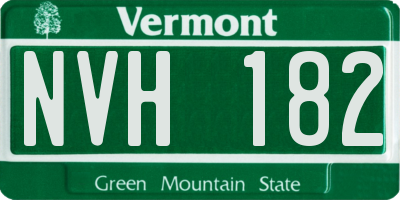 VT license plate NVH182