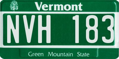 VT license plate NVH183