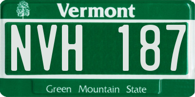VT license plate NVH187