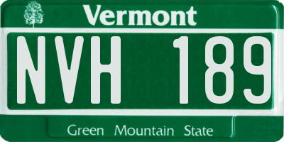 VT license plate NVH189