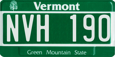 VT license plate NVH190