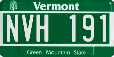 VT license plate NVH191