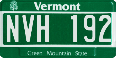 VT license plate NVH192