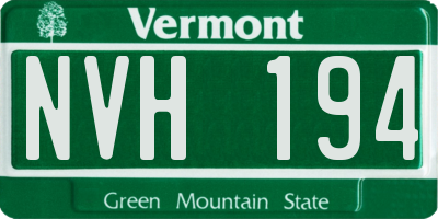 VT license plate NVH194