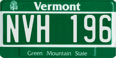 VT license plate NVH196
